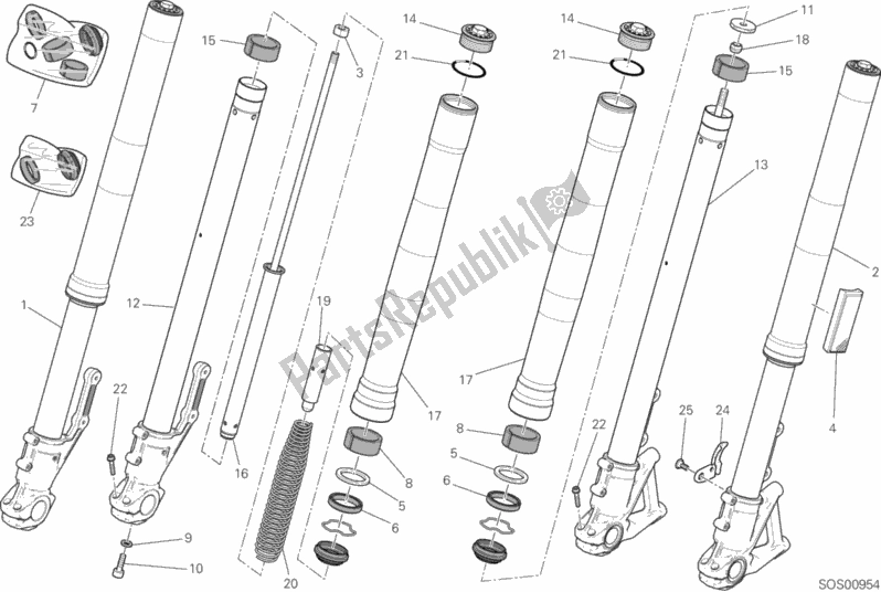 Tutte le parti per il Forcella Anteriore del Ducati Scrambler Full Throttle 803 2020